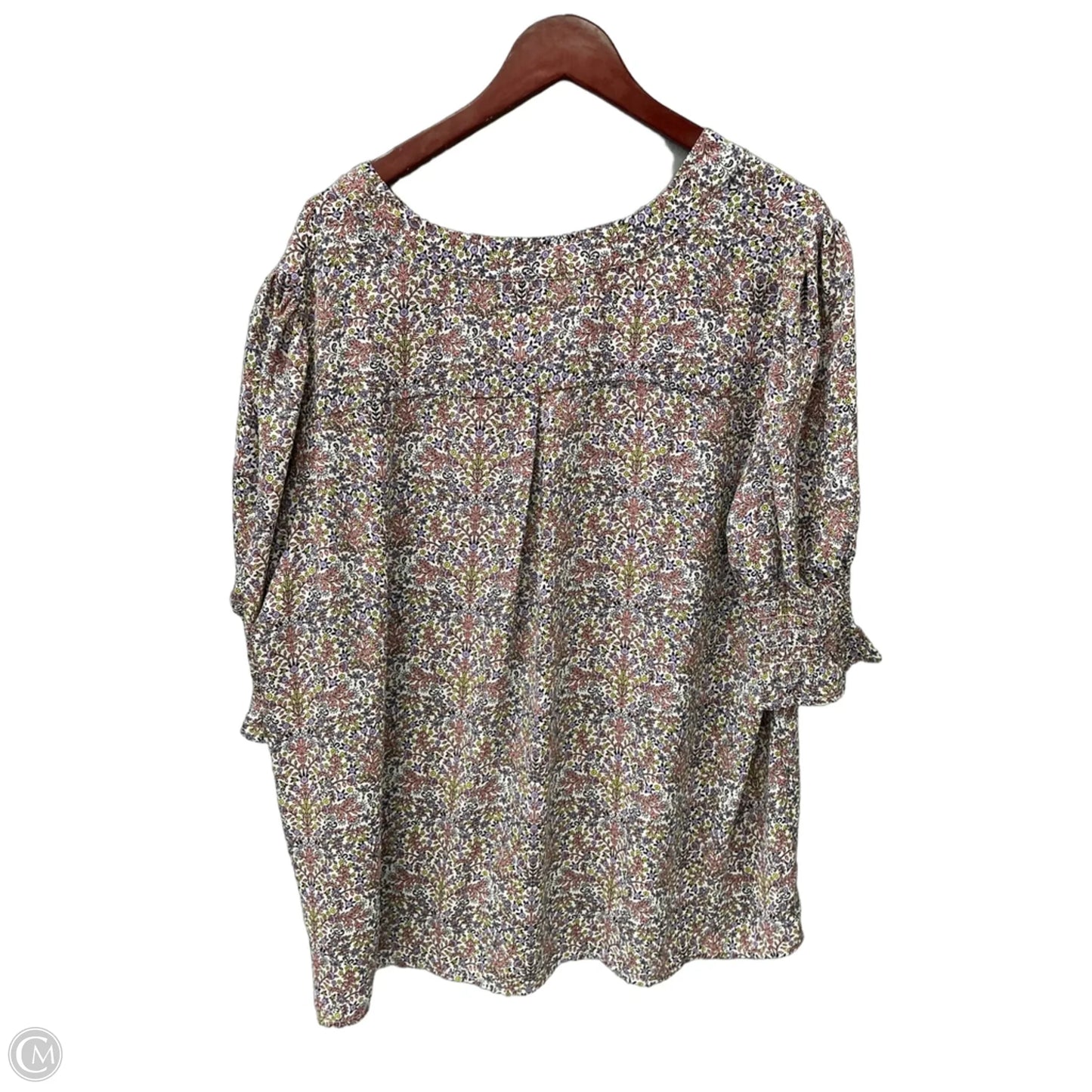 Top 3/4 Sleeve By Jones New York In Floral Print, Size: 2x