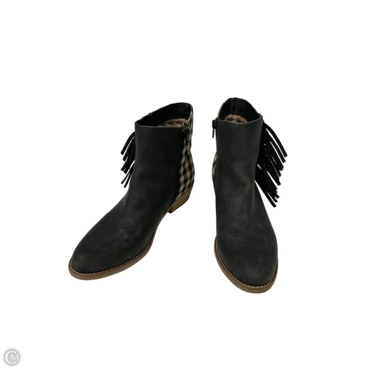Boots Ankle Flats By Clothes Mentor In Plaid Pattern, Size: 8