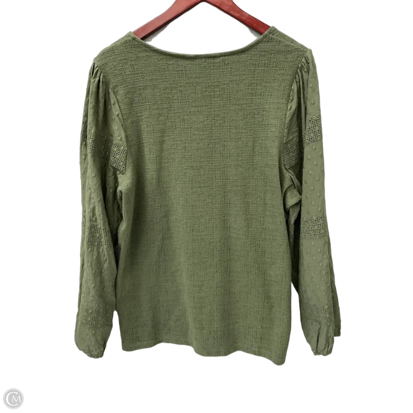 Top Long Sleeve By Cj Banks In Green, Size: 1x