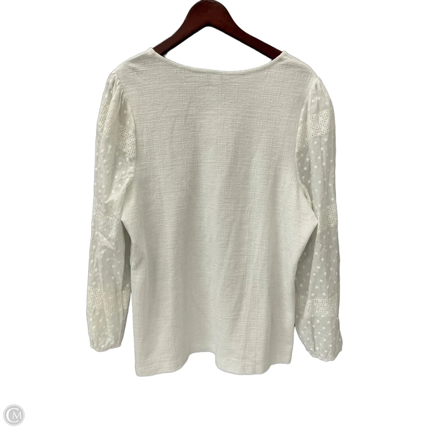 Top Long Sleeve By Cj Banks In White, Size: 1x