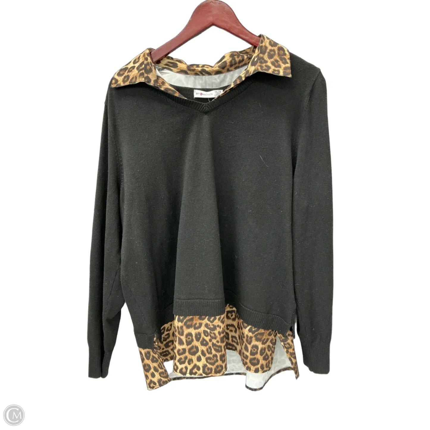 Top Long Sleeve By 89th And Madison In Animal Print, Size: 1x