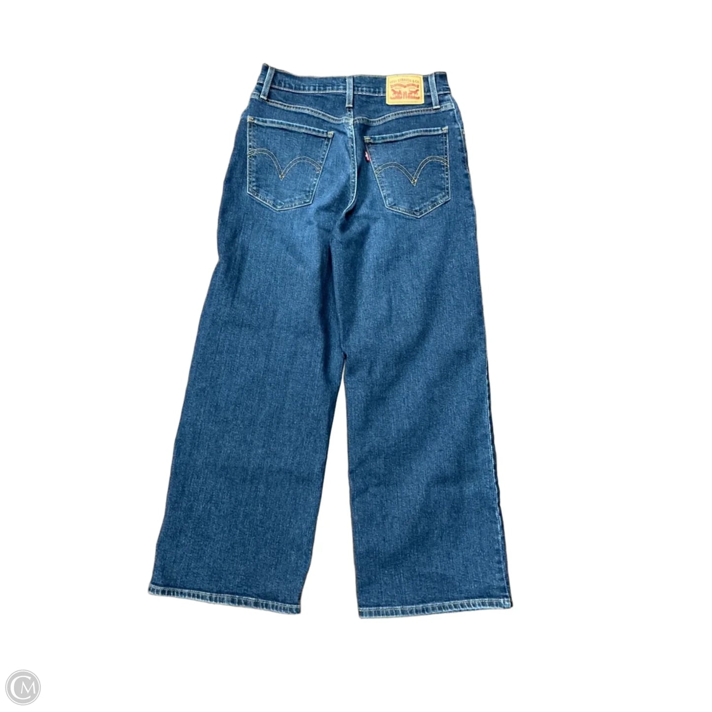 Jeans Wide Leg By Levis In Blue Denim, Size: 4
