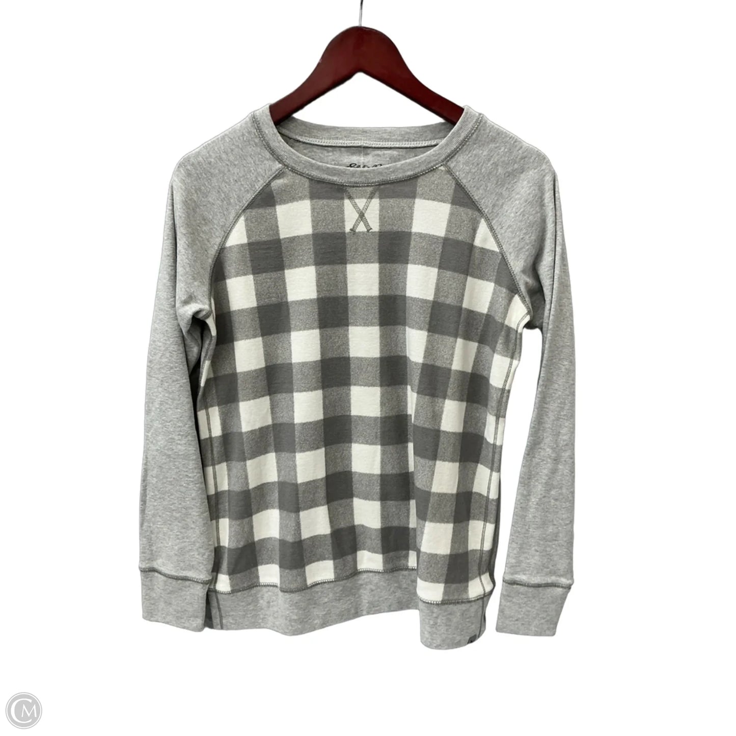 Top Long Sleeve By Eddie Bauer In Checkered Pattern, Size: Mp
