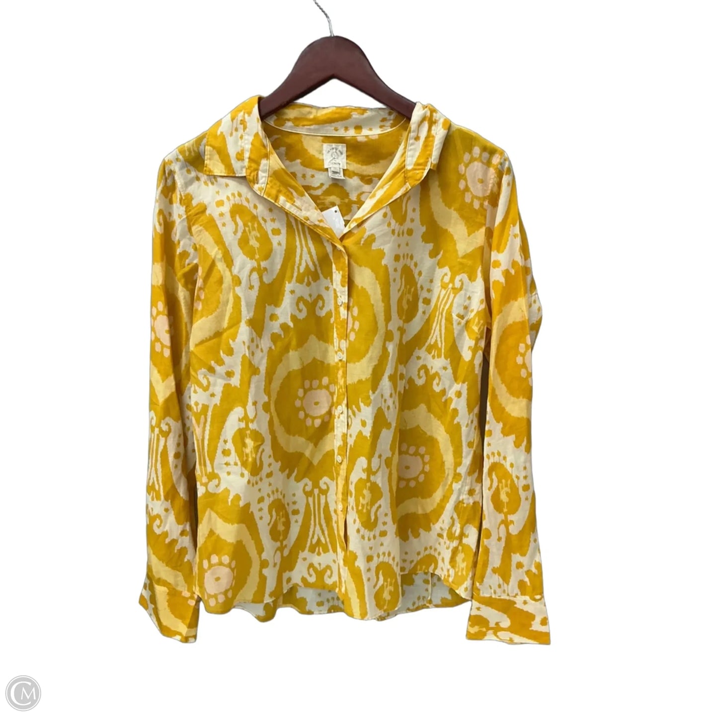 Top Long Sleeve By J. Crew In Yellow, Size: L