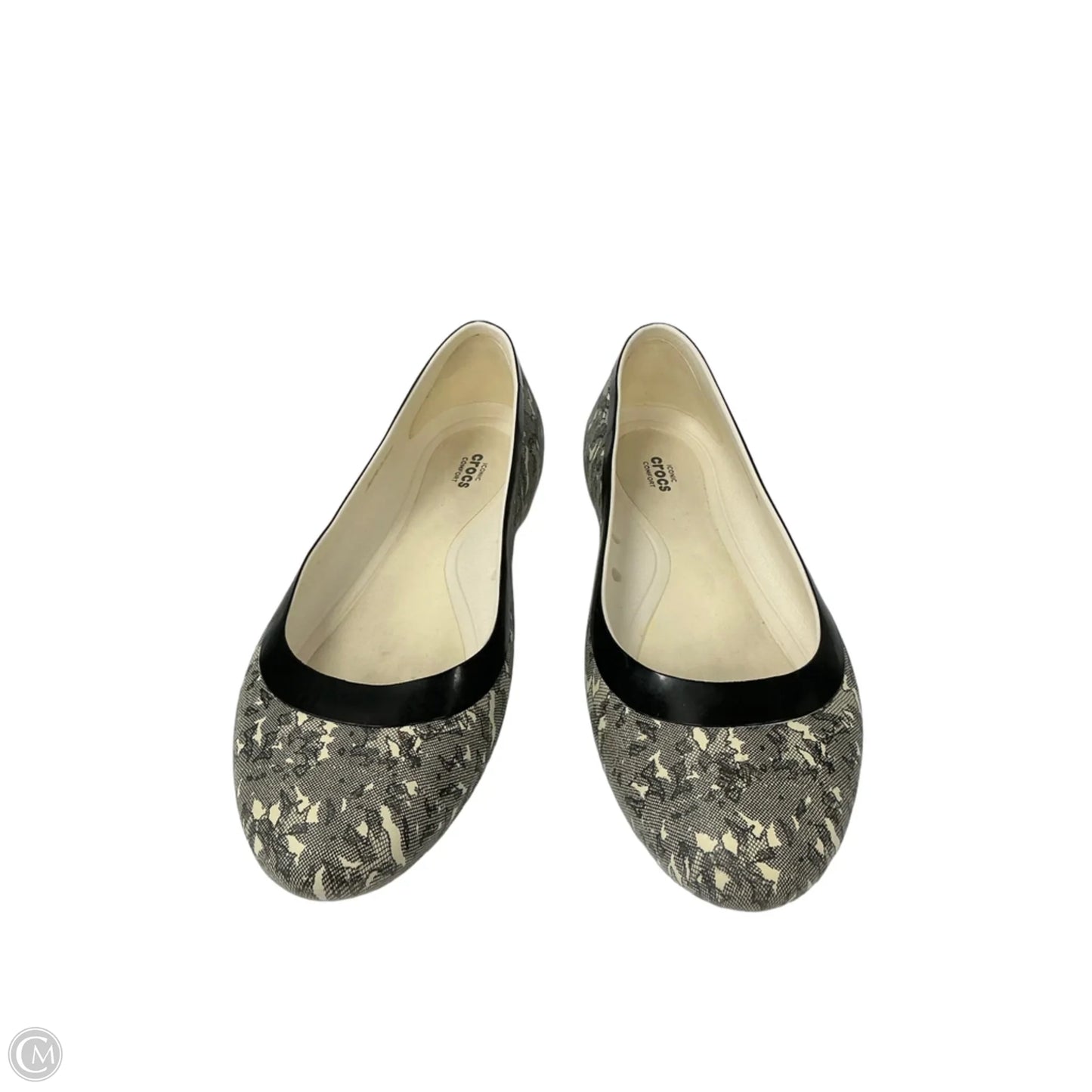 Shoes Flats By Crocs In Black, Size: 9