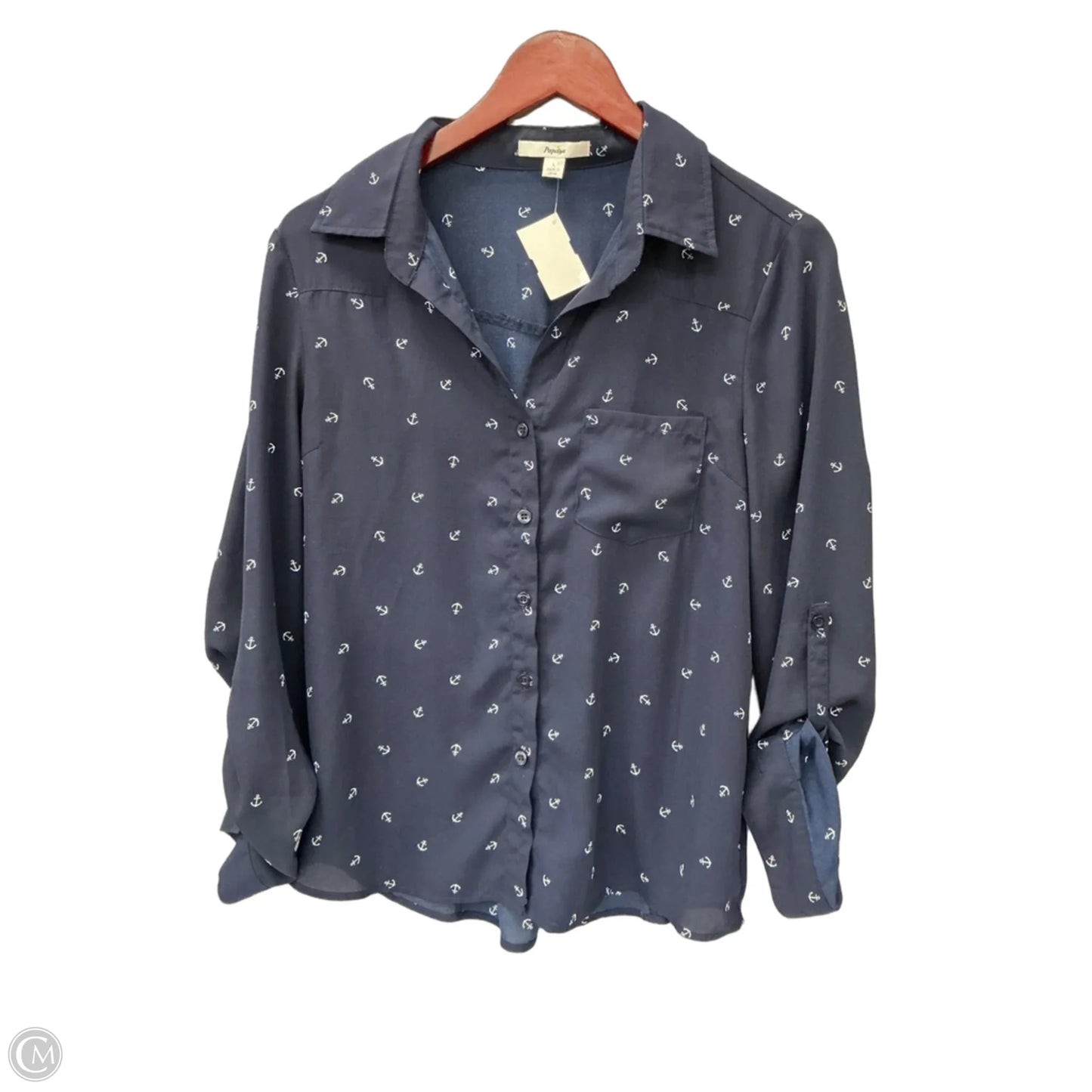Top Long Sleeve By Clothes Mentor In Blue, Size: L