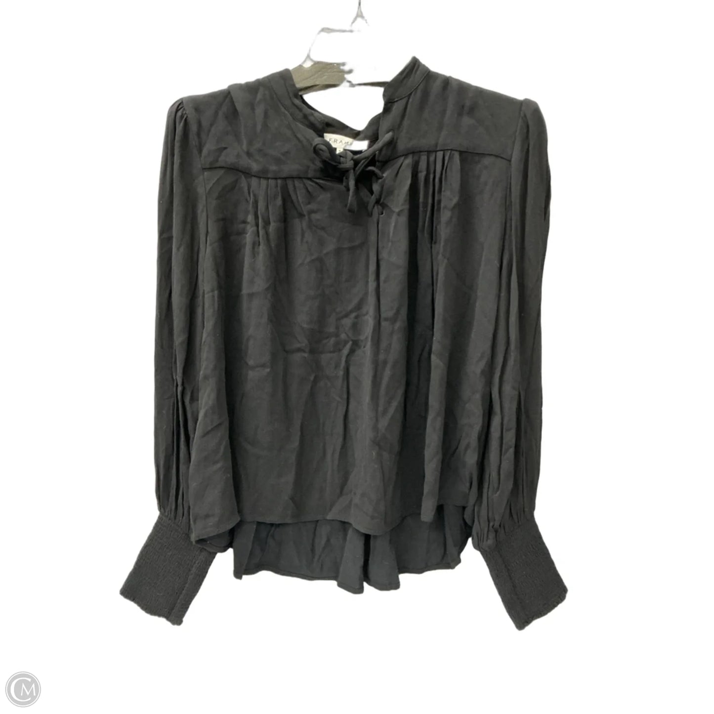 Top Long Sleeve By Frame In Black, Size: M