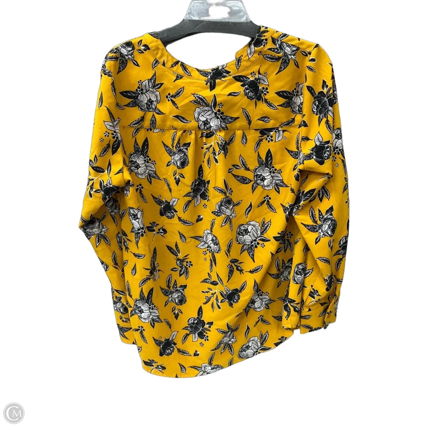 Top Long Sleeve By D&co. In Yellow, Size: M