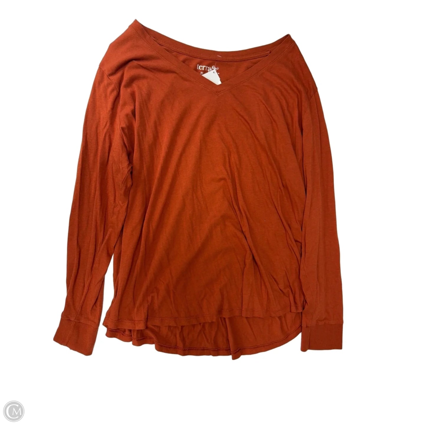 Top Long Sleeve By Terra & Sky In Orange, Size: 2x